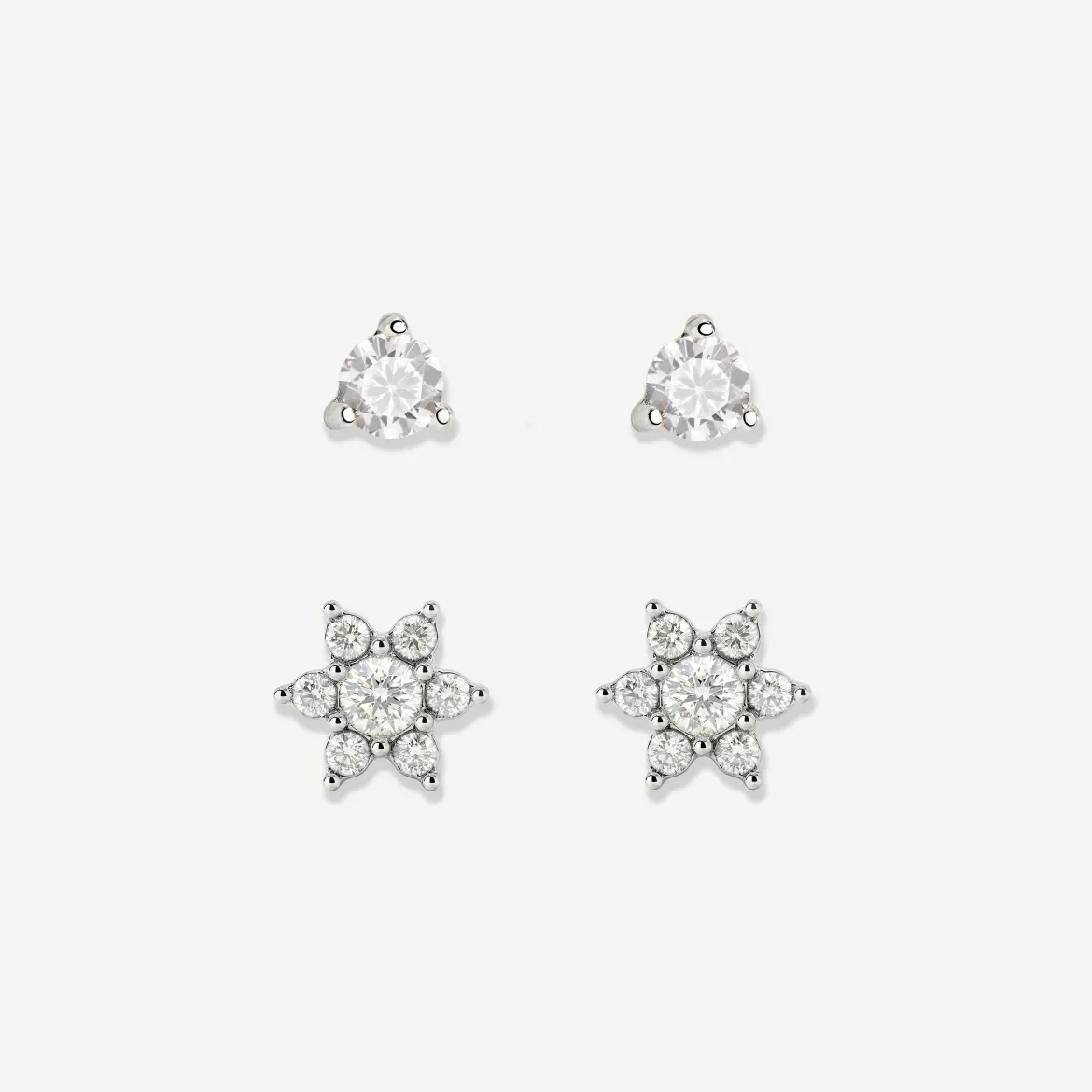 Glimmering Petals Stud Bundle Silber