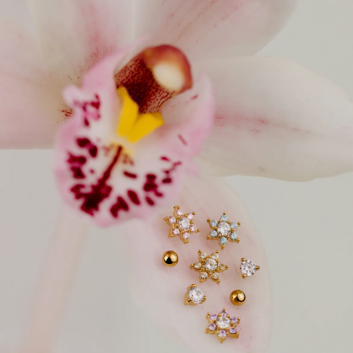 Glimmering Petals Stud Bundle Silber