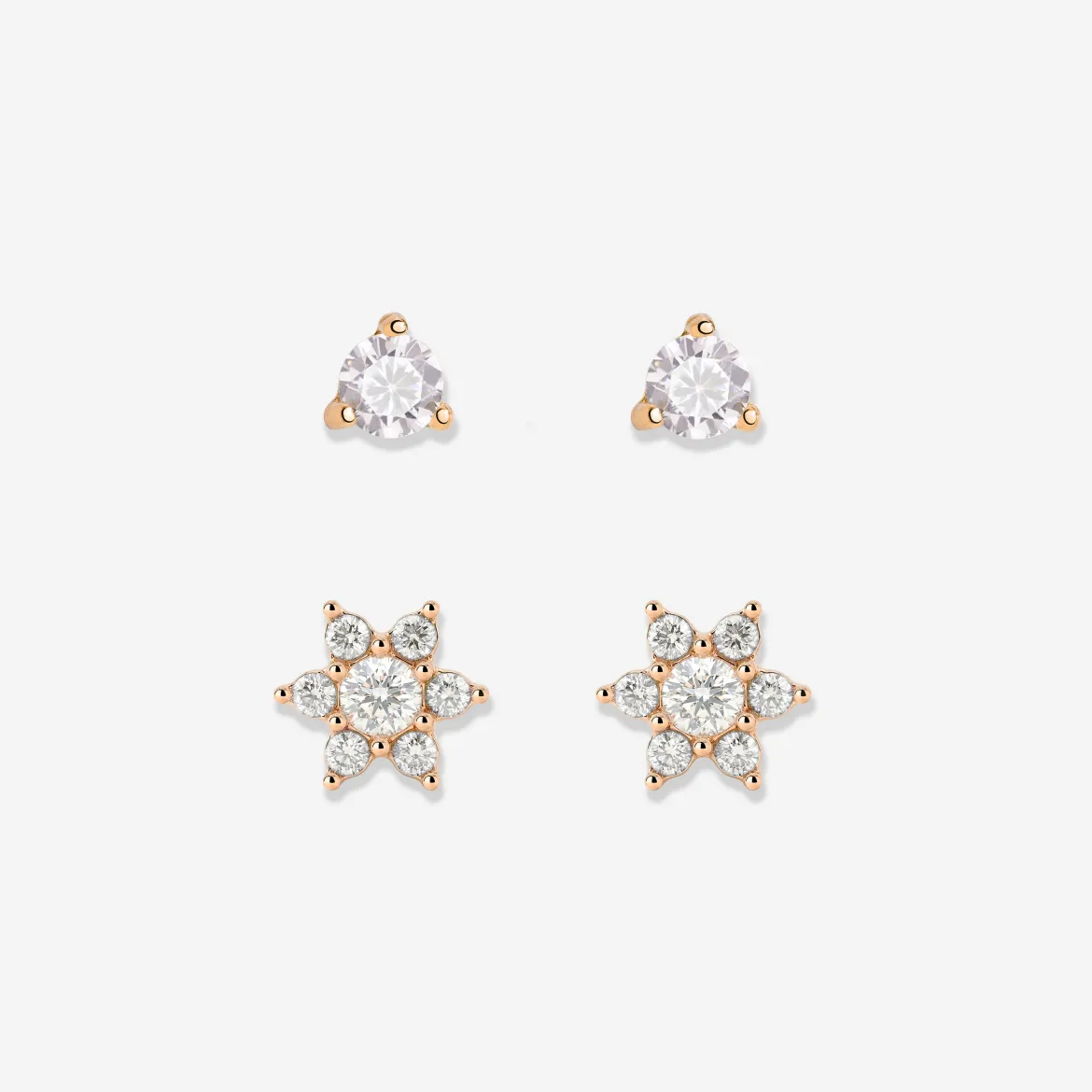 Glimmering Petals Stud Bundle Roségold