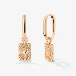 Glowing Heart Oval Hoop Set Baby Roségold