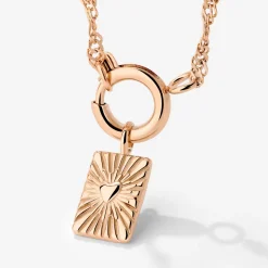 Glowing Heart Singapore Chain Necklace Set Roségold
