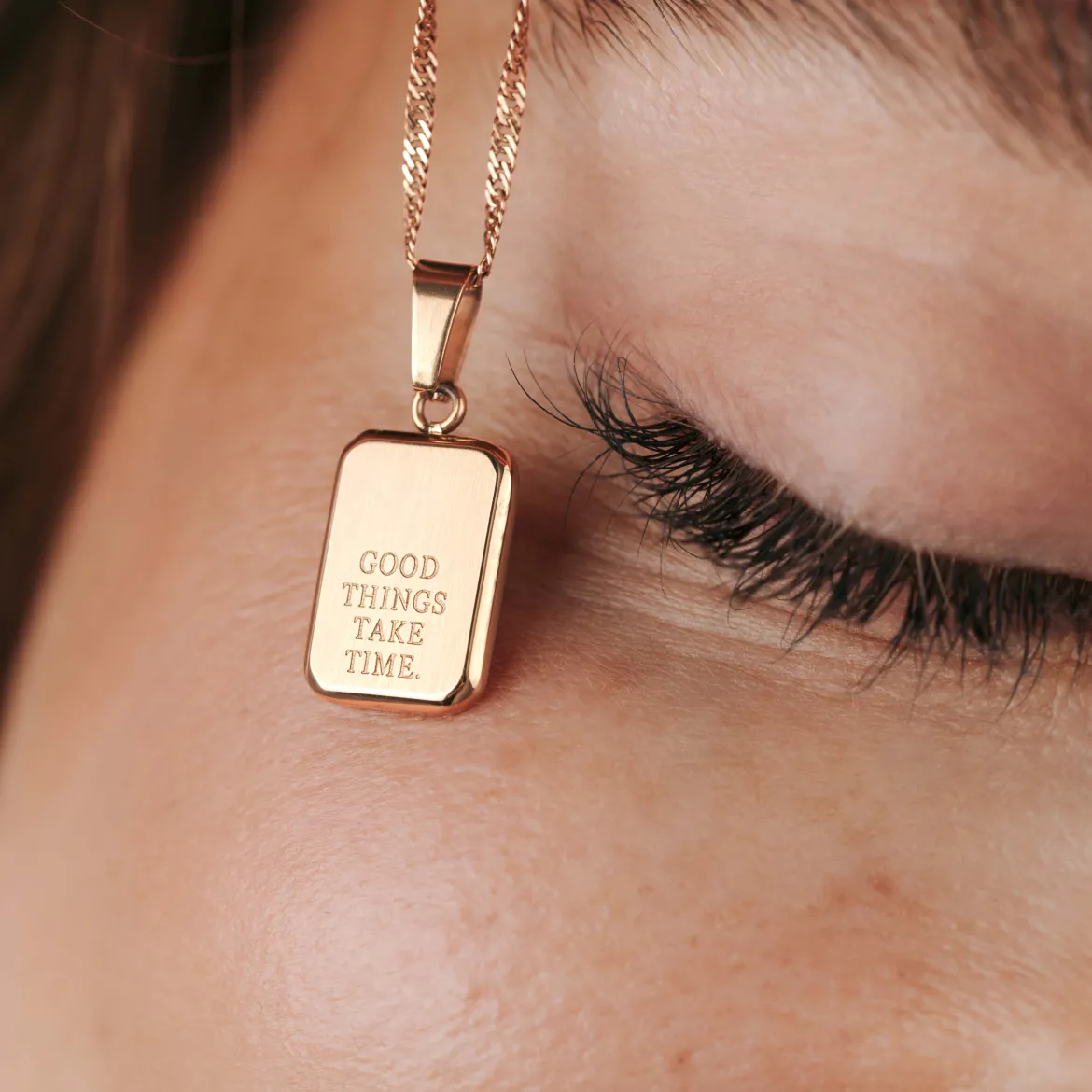 Good things take time Necklace Roségold
