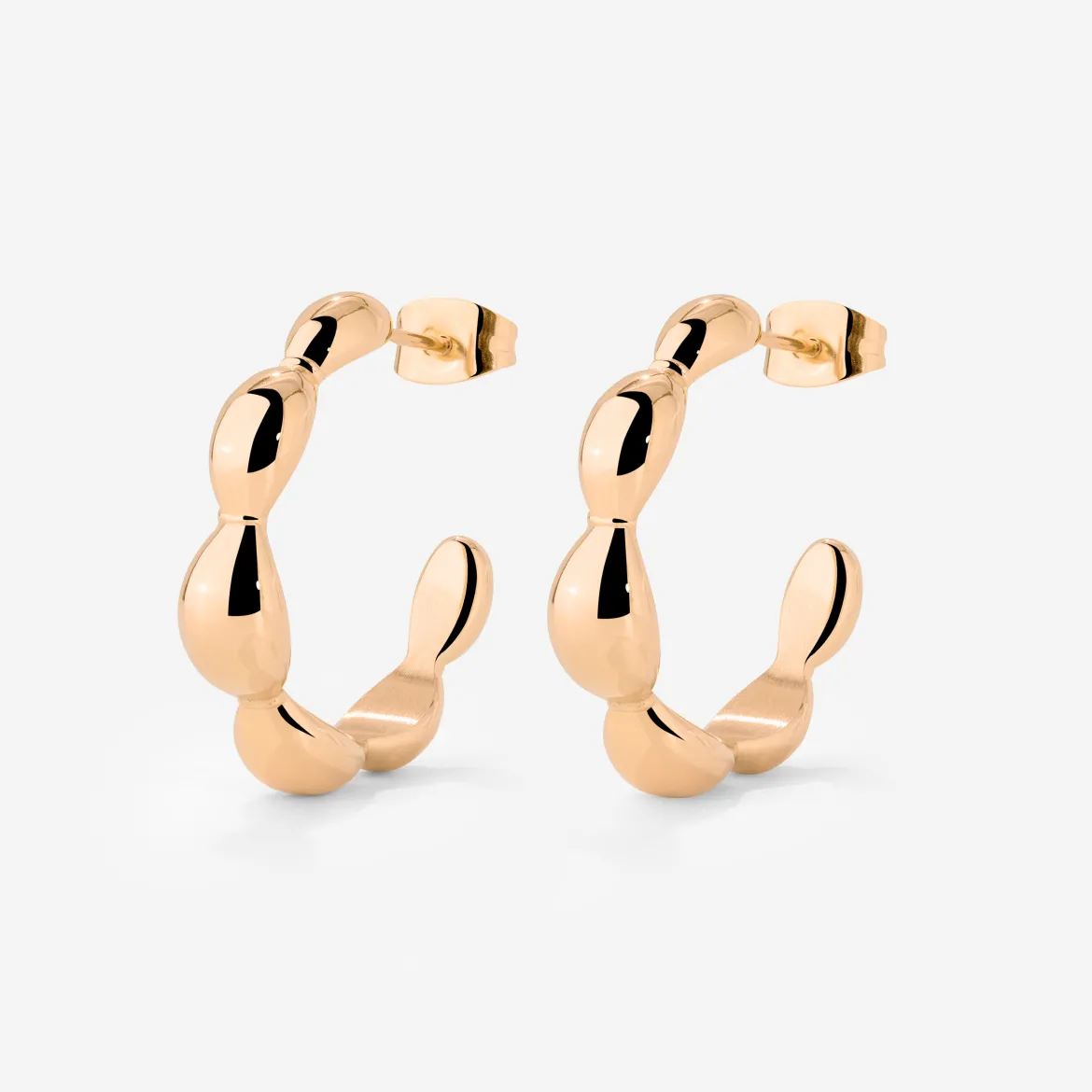 Graceful Curves Hoop Studs Roségold