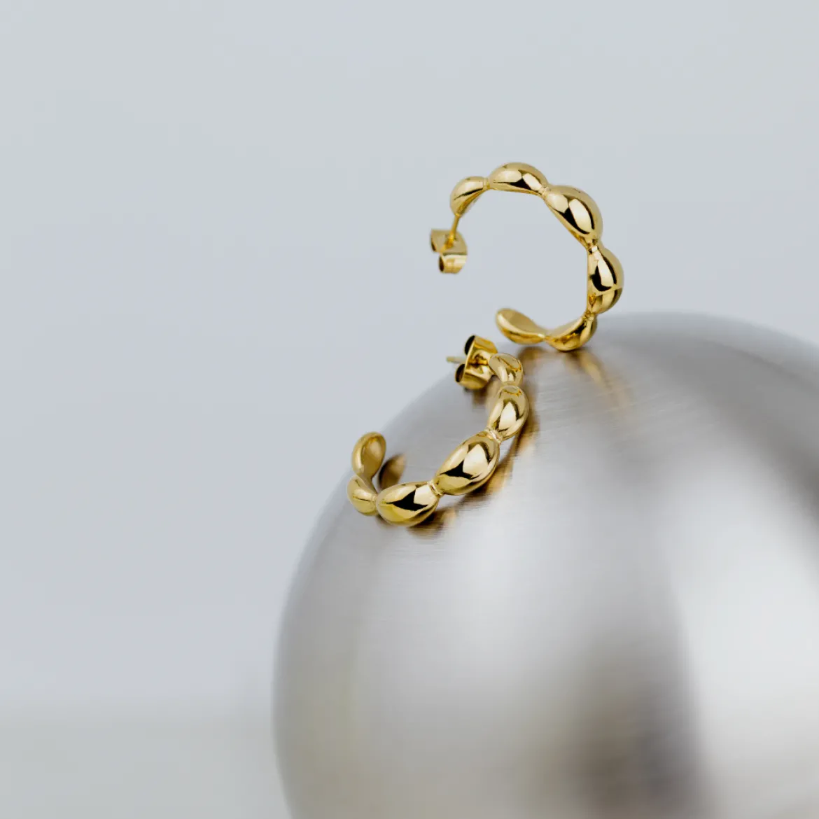 Graceful Curves Hoop Studs Roségold