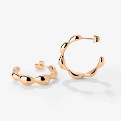 Graceful Curves Hoop Studs Roségold