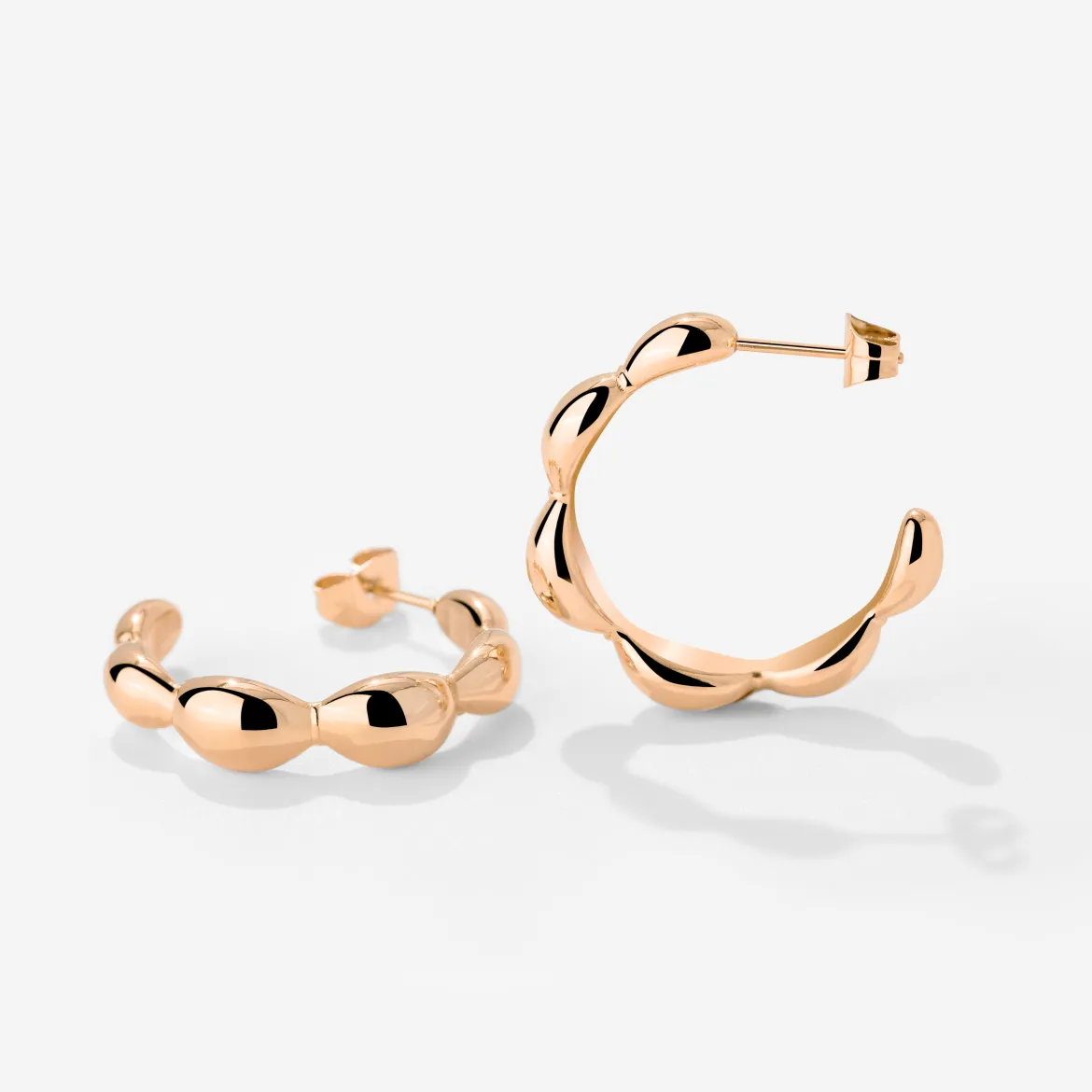 Graceful Curves Hoop Studs Roségold