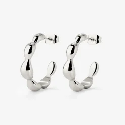 Graceful Curves Hoop Studs Silber