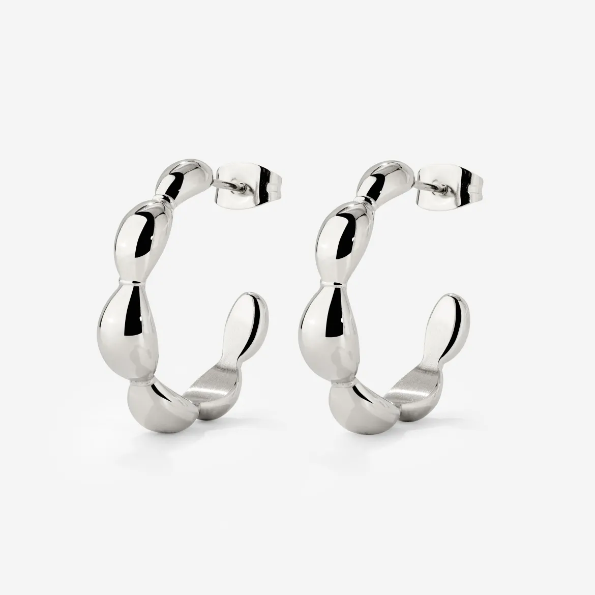 Graceful Curves Hoop Studs Silber