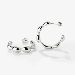 Graceful Curves Hoop Studs Silber