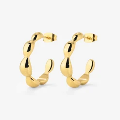 Graceful Curves Hoop Studs Gold