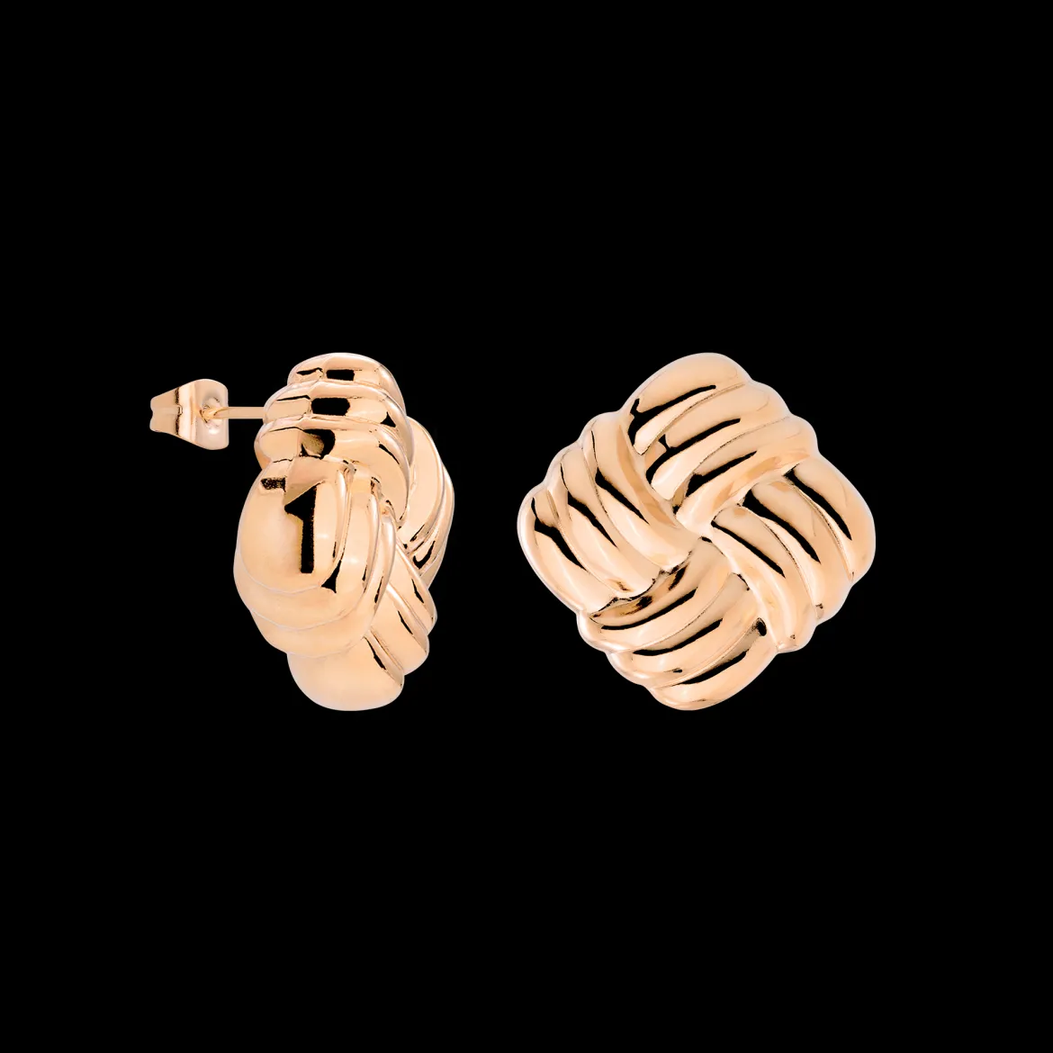 Granny Button Studs Large Roségold