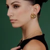 Granny Button Studs Large Gold