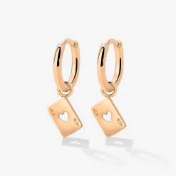 Heart Ace Hoop Set Small Roségold