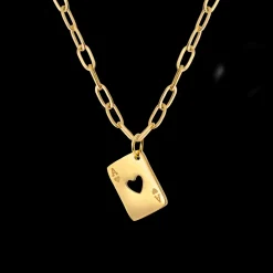 Heart Ace Necklace Gold