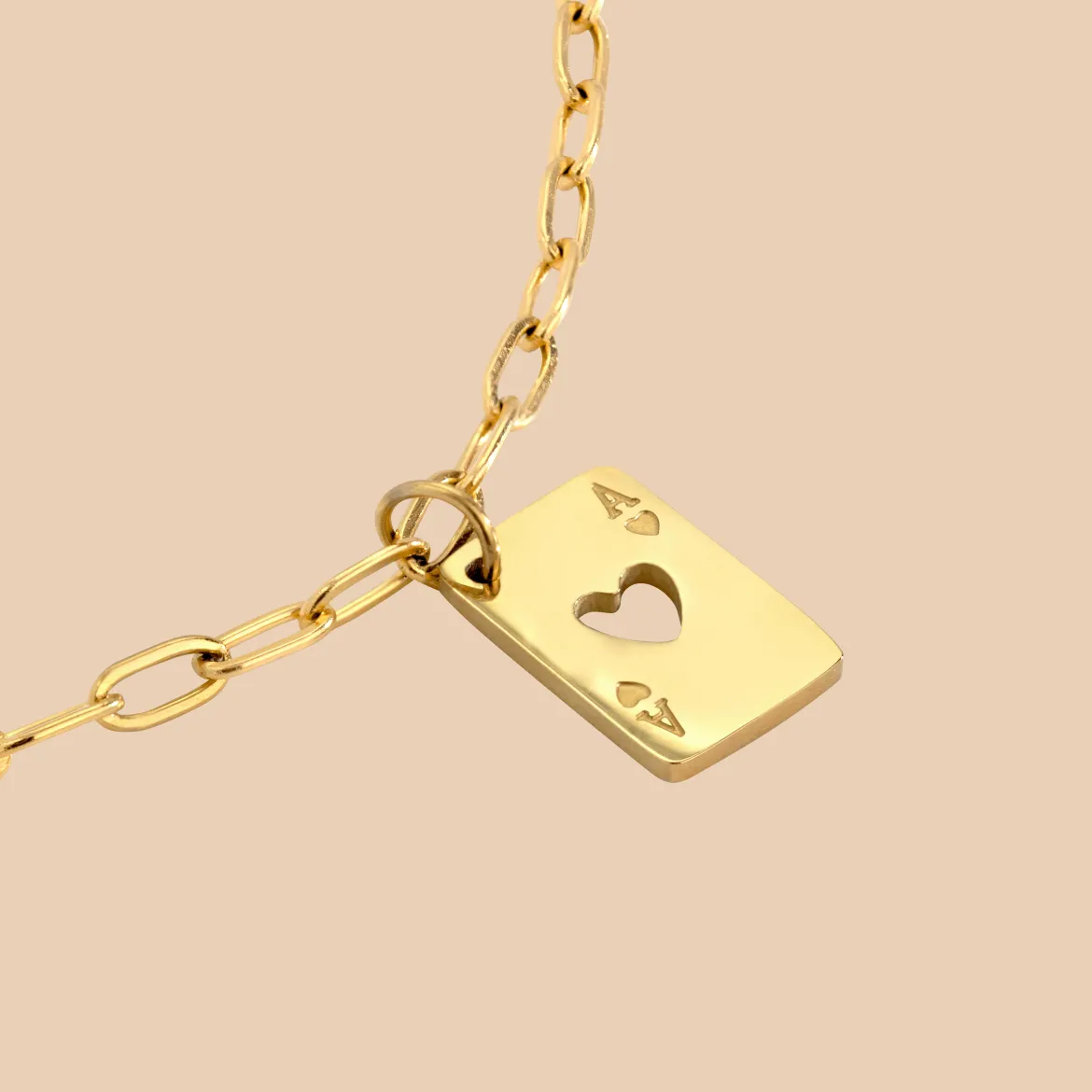 Heart Ace Necklace Gold