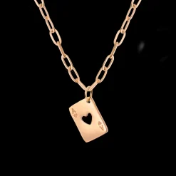 Heart Ace Necklace Roségold