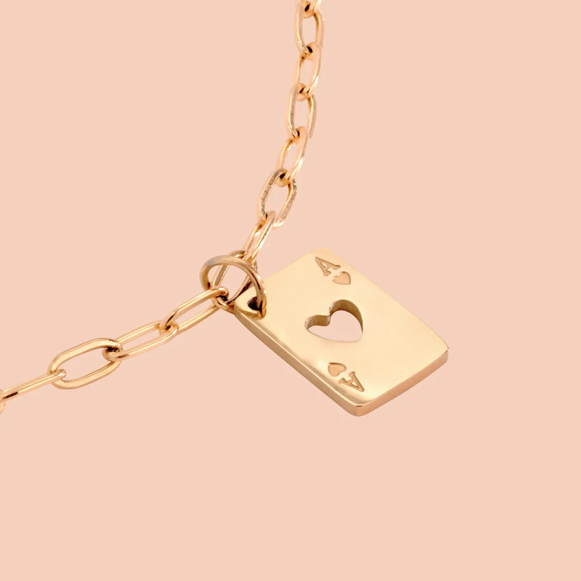Heart Ace Necklace Roségold