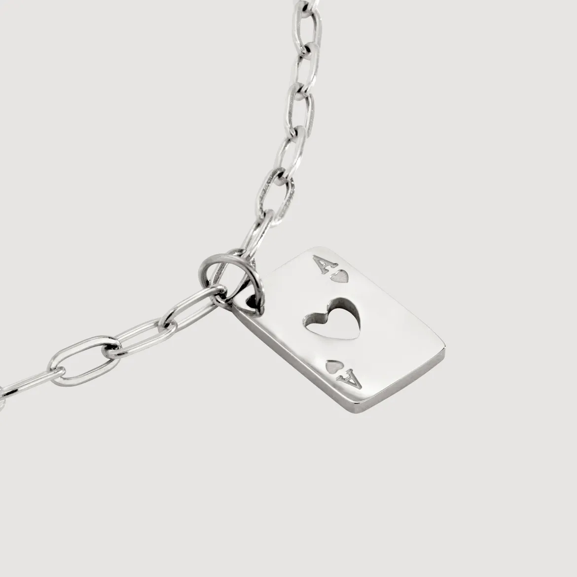 Heart Ace Necklace Silber
