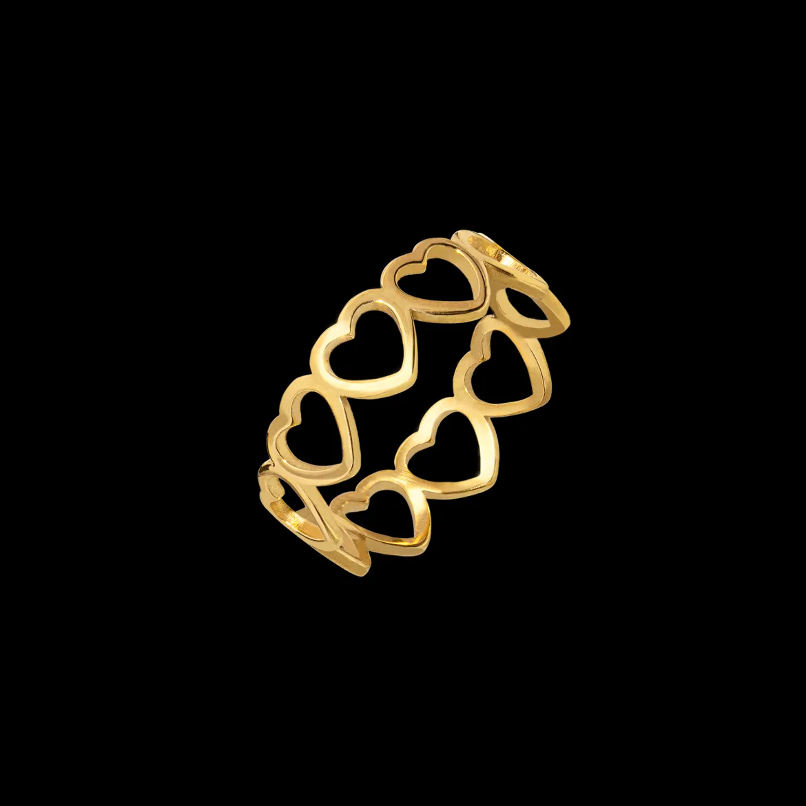 Heart in Heart Ring Gold