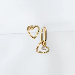 Heart of Gold Oval Hoop Set Baby Gold