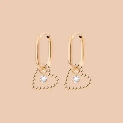 Heart of Gold Oval Hoop Set Baby Roségold