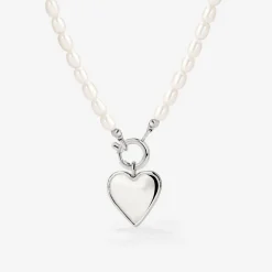 Heartie Pearly Necklace Set Silber