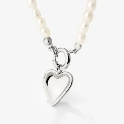 Heartie Pearly Necklace Set Silber
