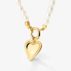 Heartie Pearly Necklace Set Gold