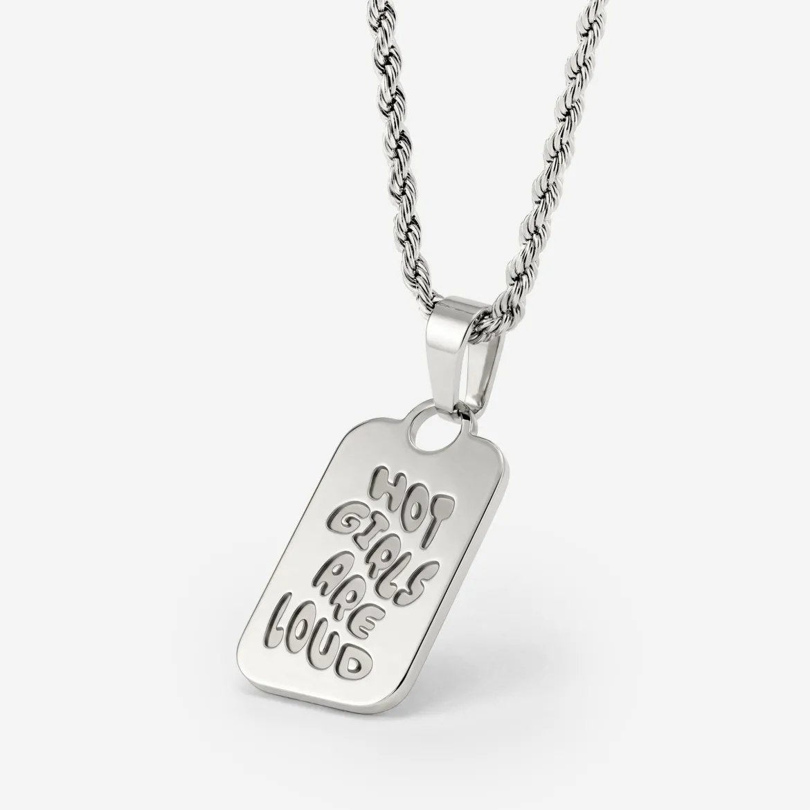 Hot girls are loud Necklace Silber
