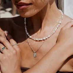 Icy Cool Pearl Necklace Silber