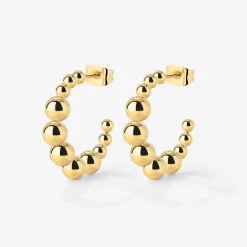 Infinite Beads Hoop Studs Gold