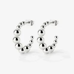 Infinite Beads Hoop Studs Silber