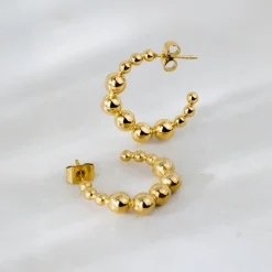 Infinite Beads Hoop Studs Silber
