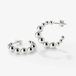 Infinite Beads Hoop Studs Silber