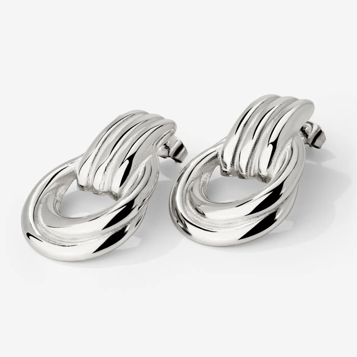 Infinity Loop Hoops Silber