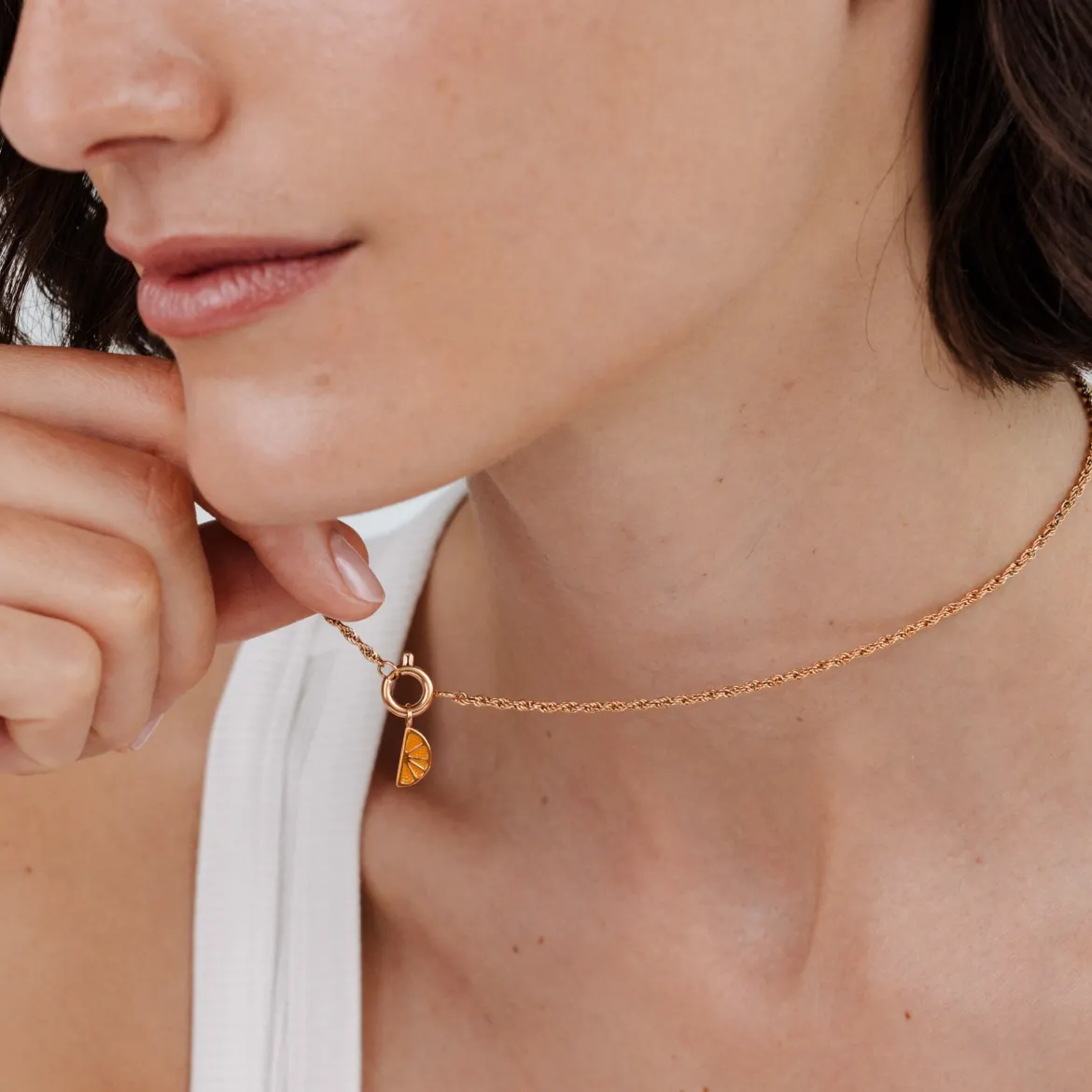 Juicy Rope Chain Necklace Set Roségold