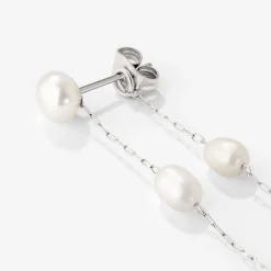 Jules Unique Pearl Fall Studs Silber