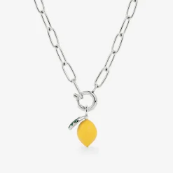 Lemony Oval Links Necklace Set Silber
