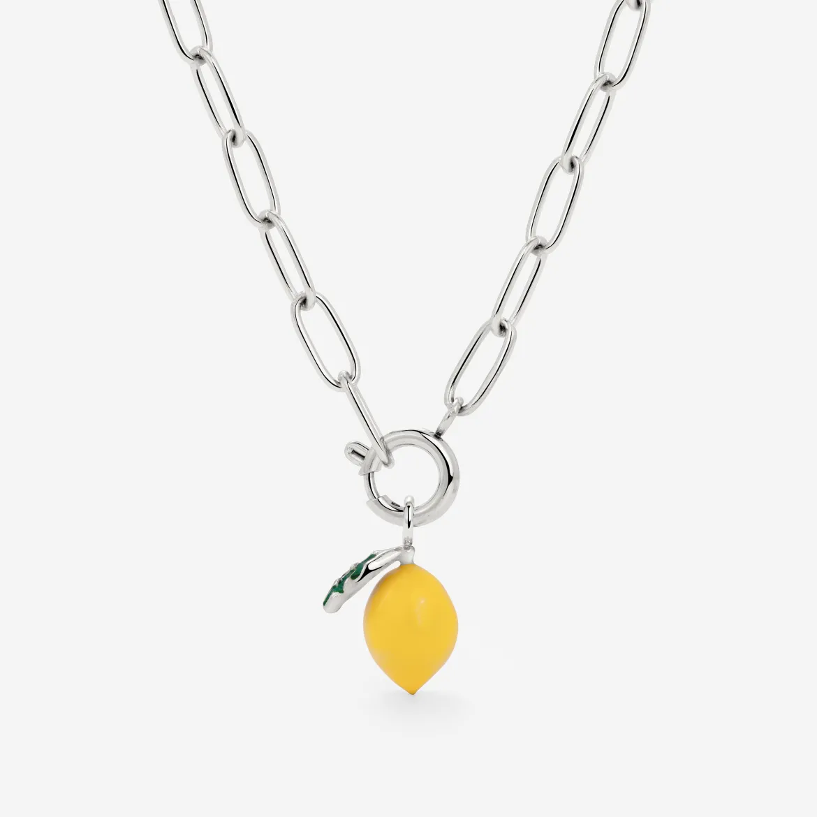 Lemony Oval Links Necklace Set Silber