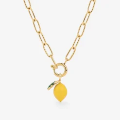 Lemony Oval Links Necklace Set Gold
