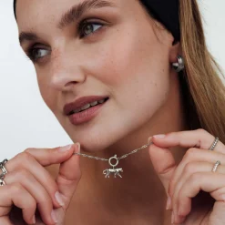 Leopard Singapore Chain Necklace Set Silber