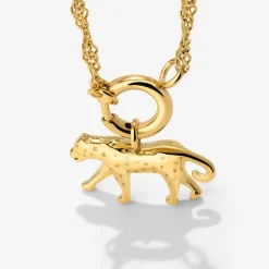 Leopard Singapore Chain Necklace Set Gold