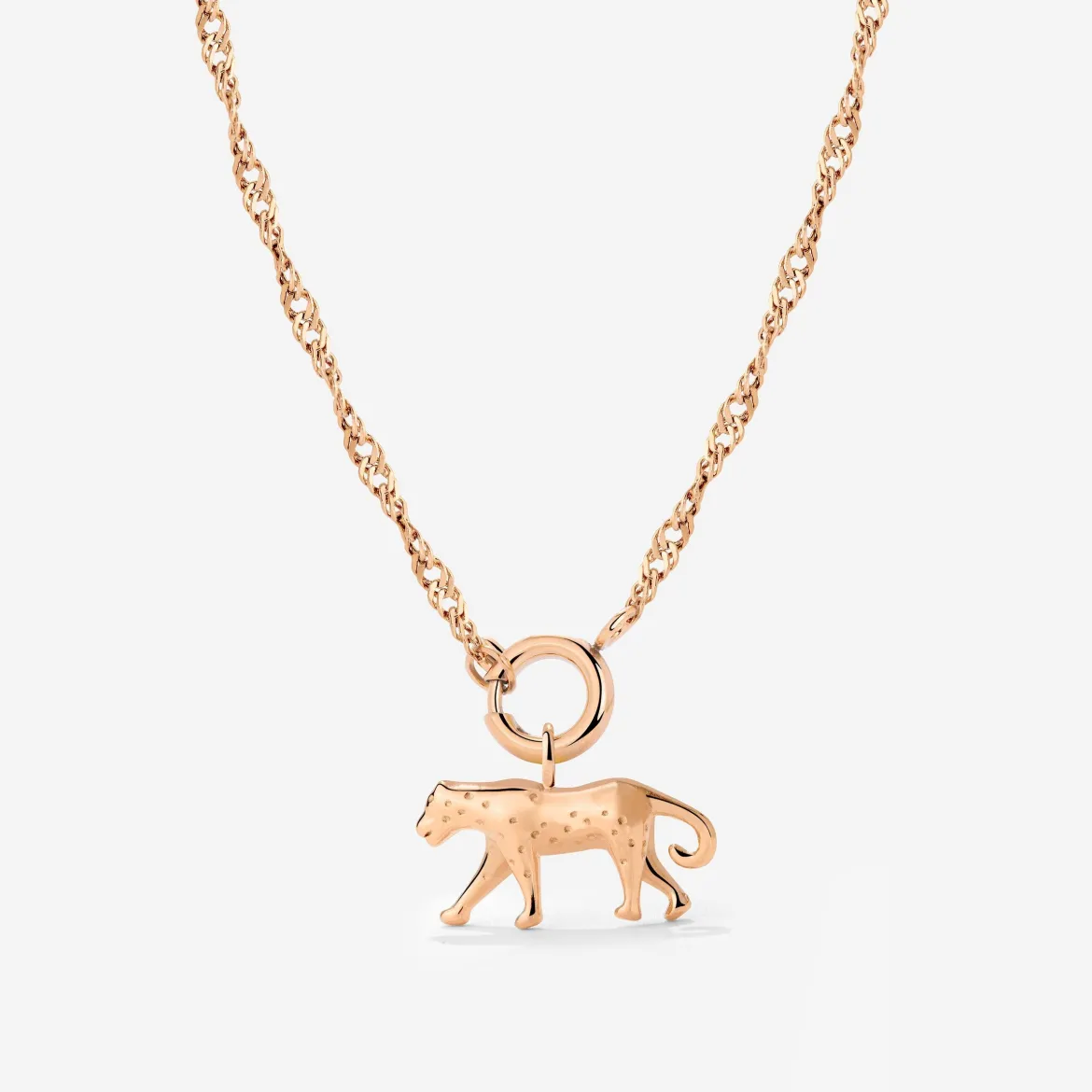 Leopard Singapore Chain Necklace Set Roségold