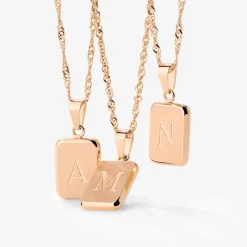 Letter Necklace Roségold - A