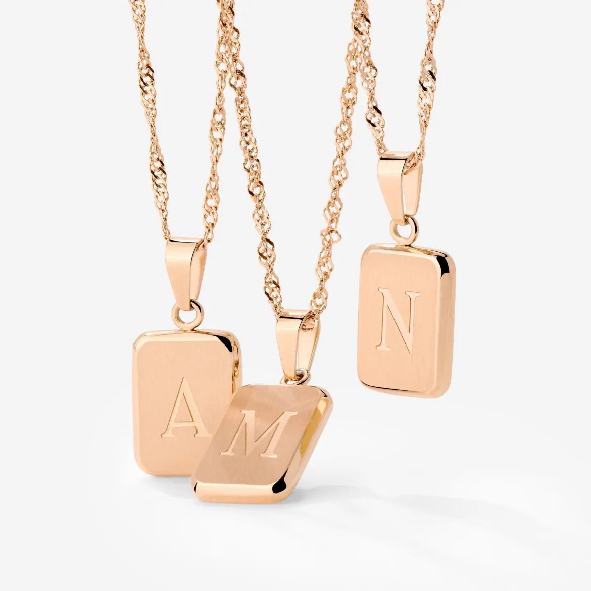 Letter Necklace Roségold - A