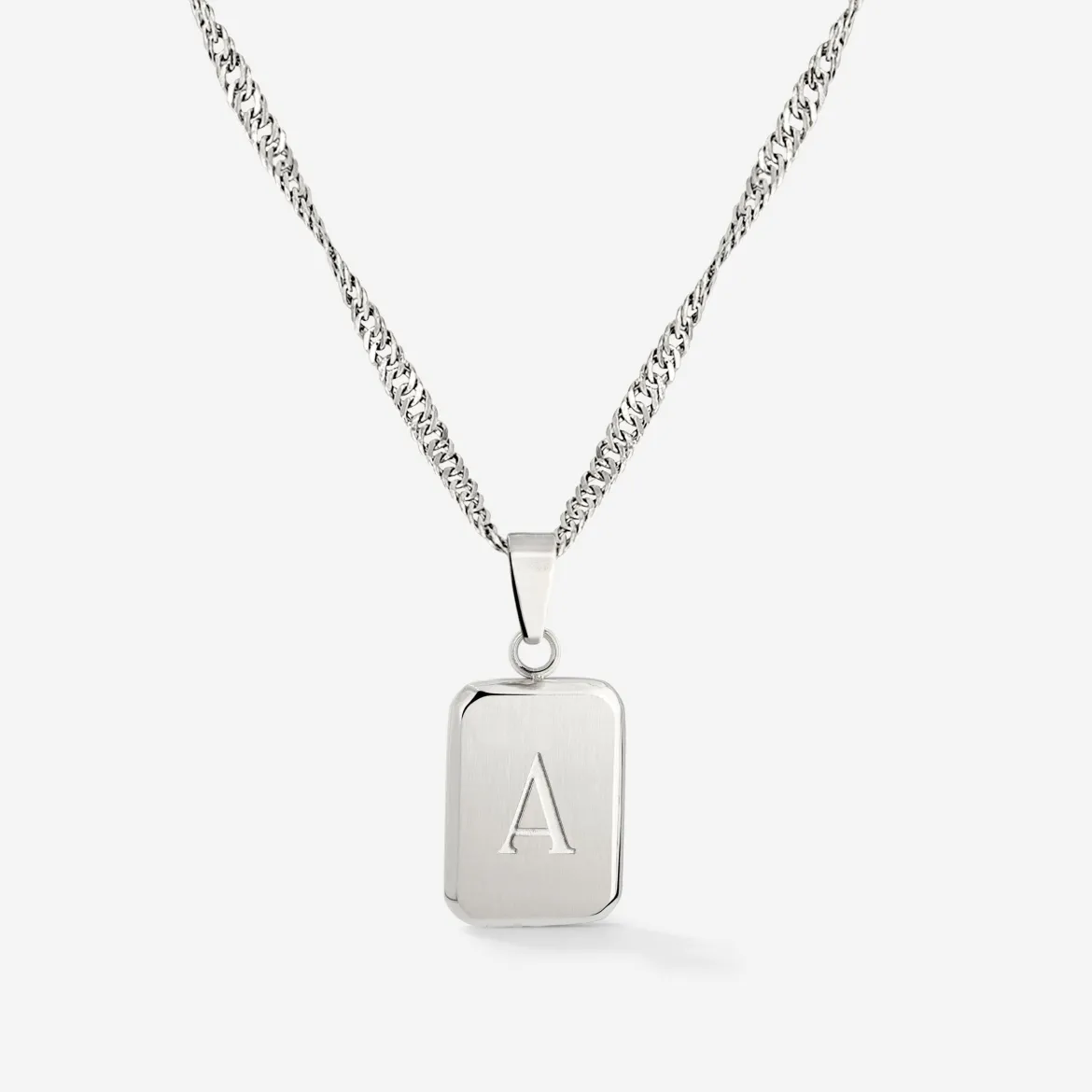 Letter Necklace Silber - A