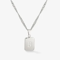 Letter Necklace Silber - A