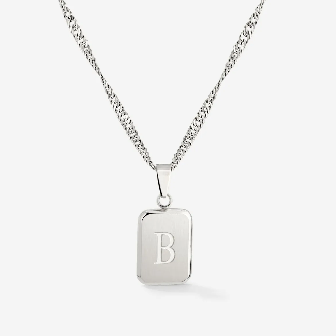Letter Necklace Silber - A