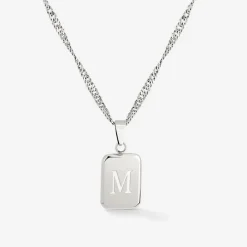 Letter Necklace Silber - A