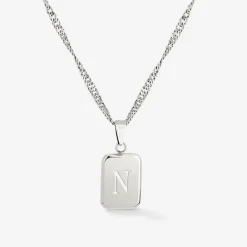 Letter Necklace Silber - A